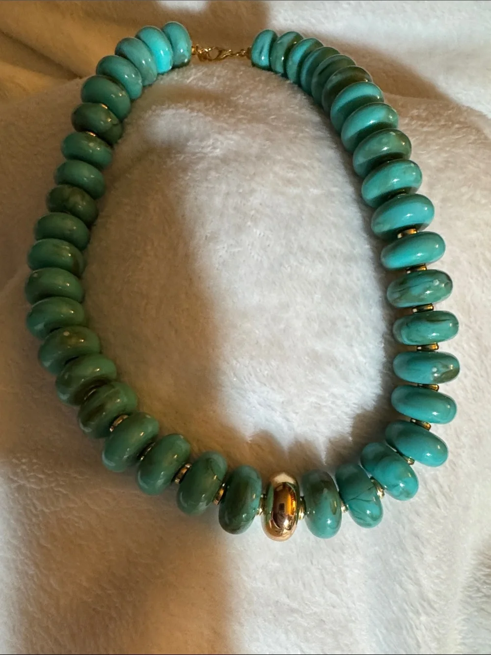 Turquoise Bead Statement Necklace - Women Jewelry